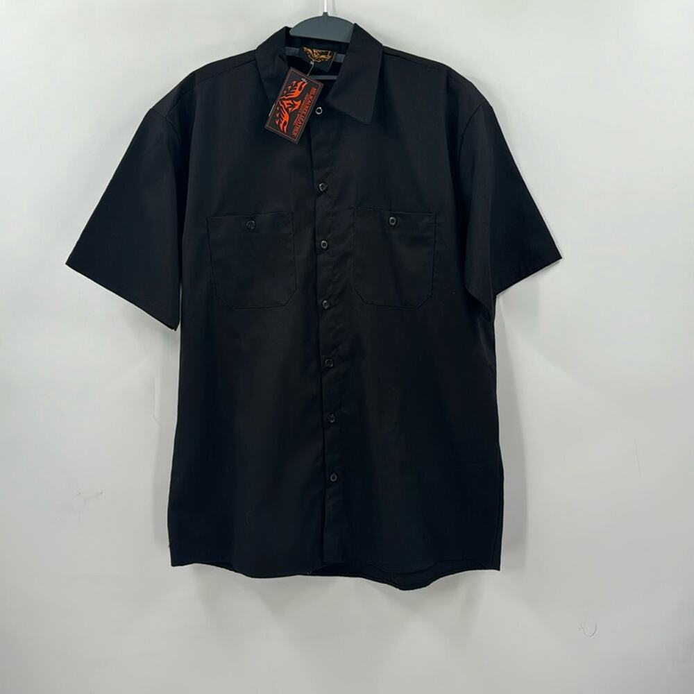 NWT Milwaukee leather black cotton heavy duty garage shirt
